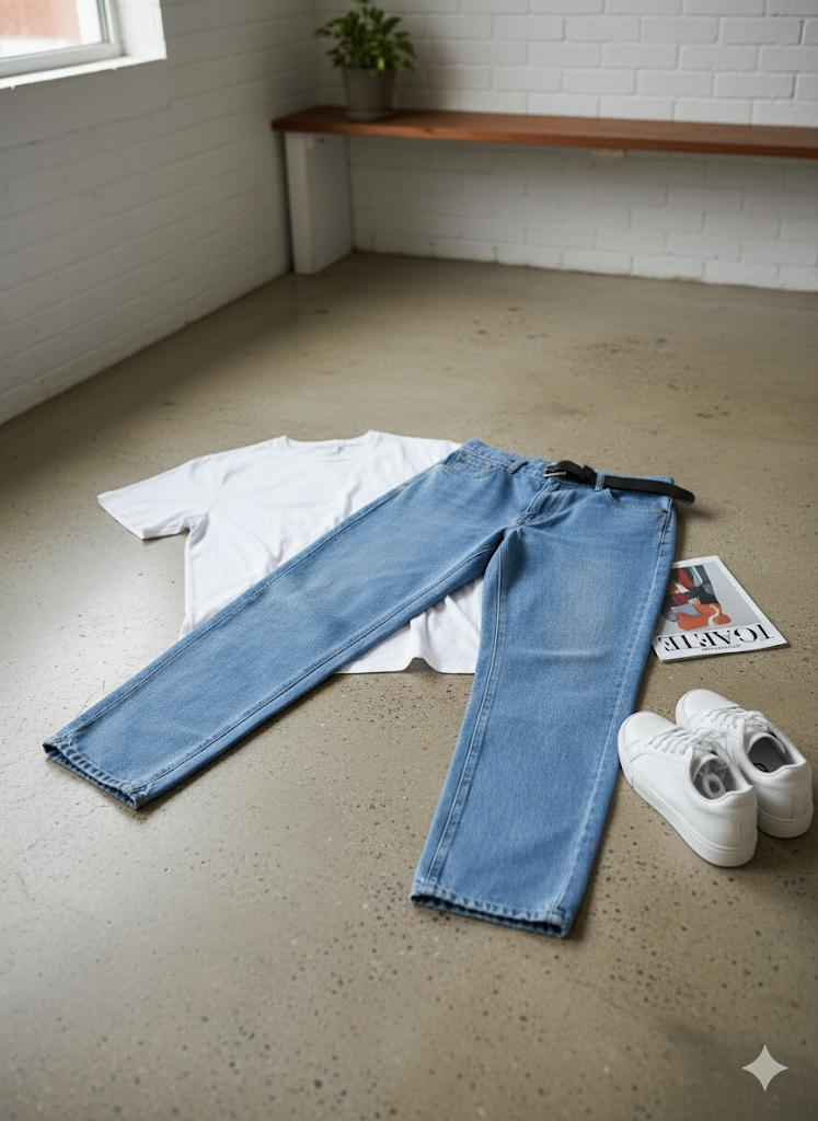 Ice Blue Baggy Pants