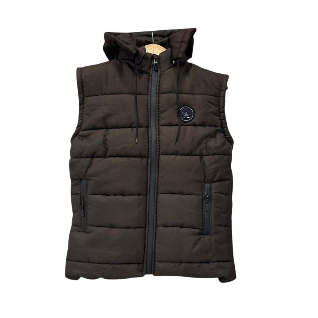 Premium Sleeveless Puffer Jacket (Brown)