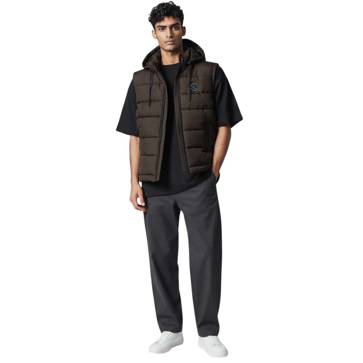 Premium Sleeveless Puffer Jacket (Brown)