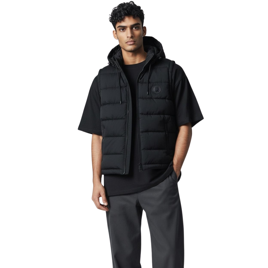 Premium Sleeveless Puffer Jacket (Black)