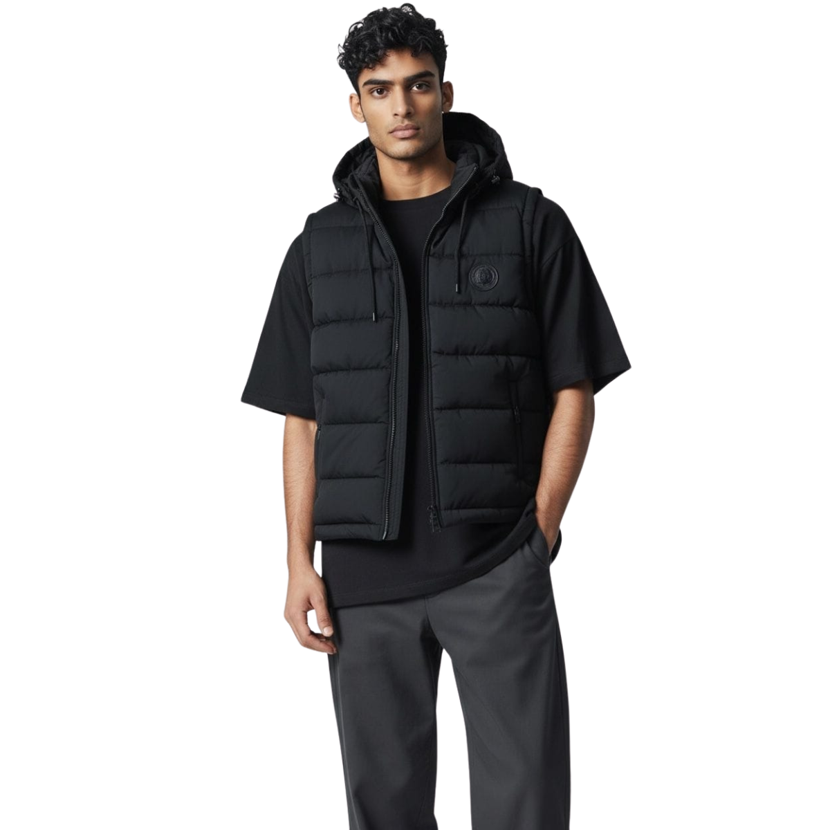 Premium Sleeveless Puffer Jacket (Black)