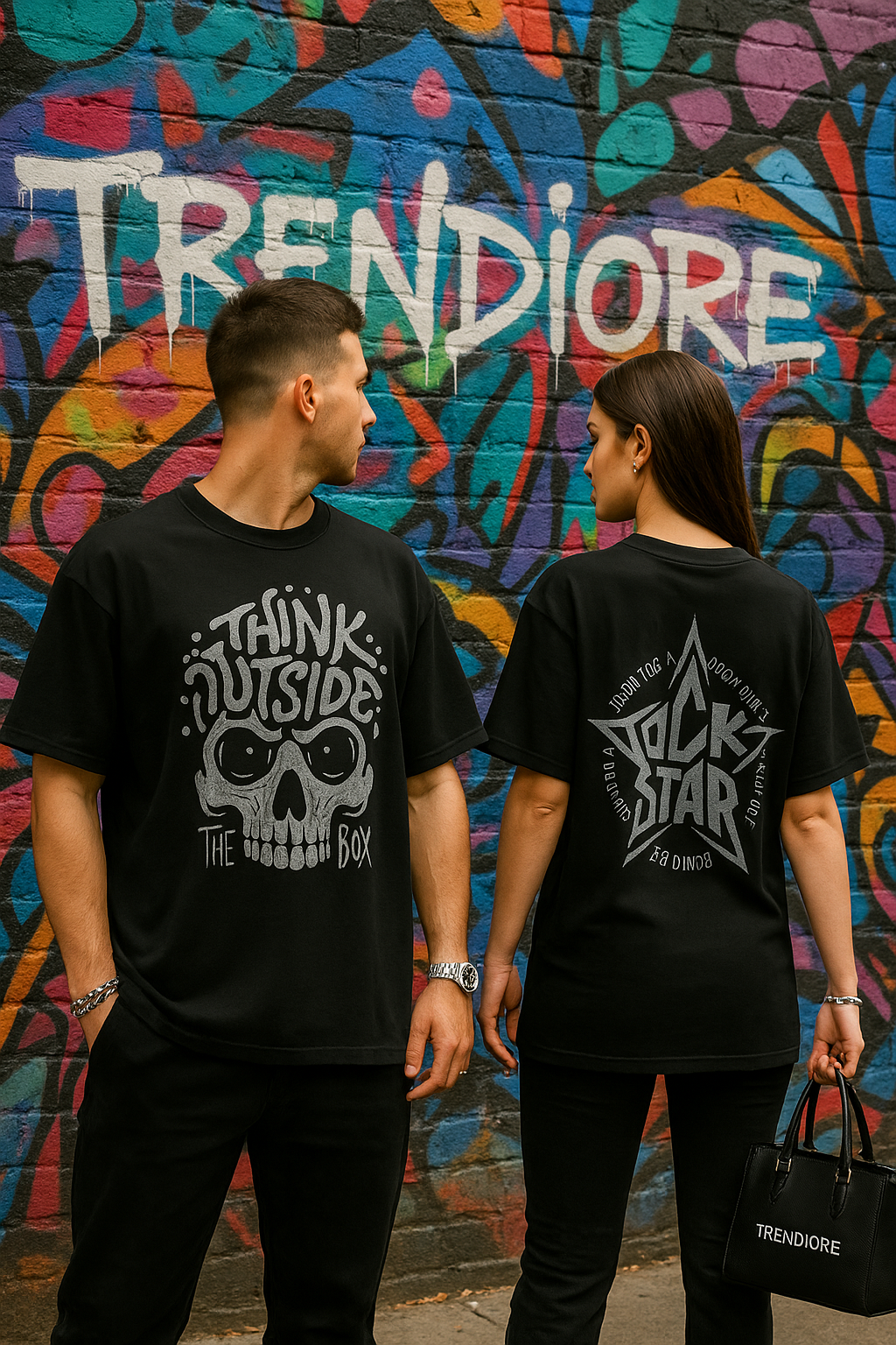 Skull & Star Oversized Tee"