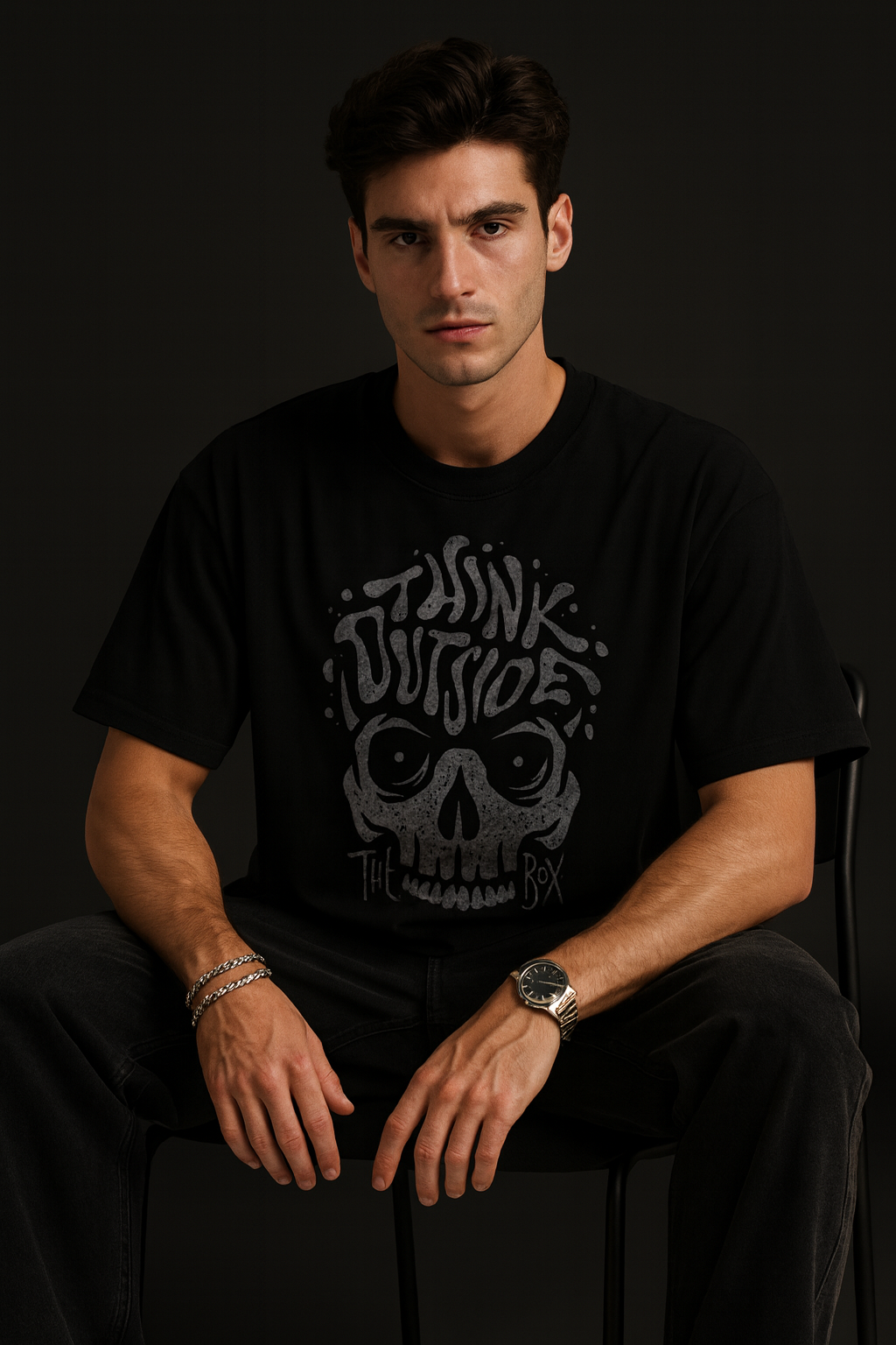 Skull & Star Oversized Tee"