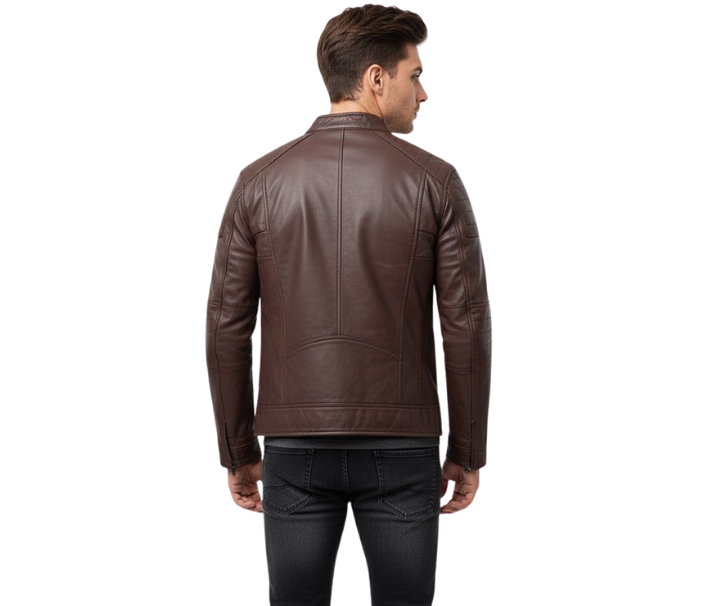 Trendiore Brown Moto Leather Jacket