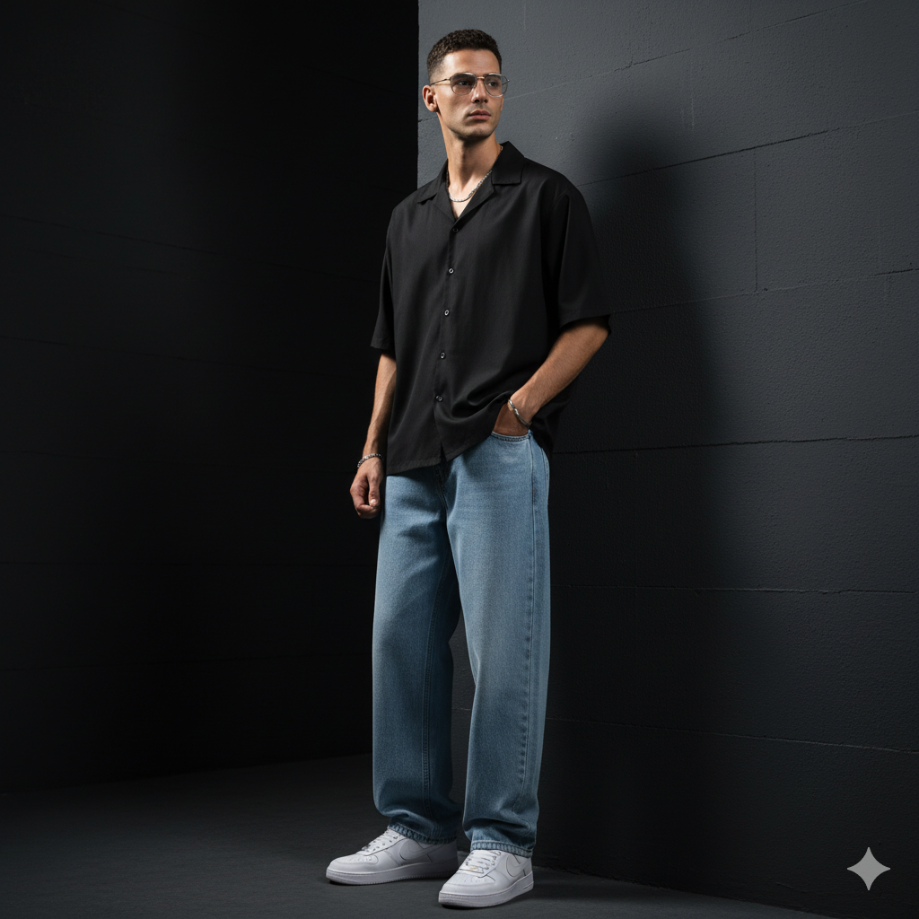 Ice Blue Baggy Pants